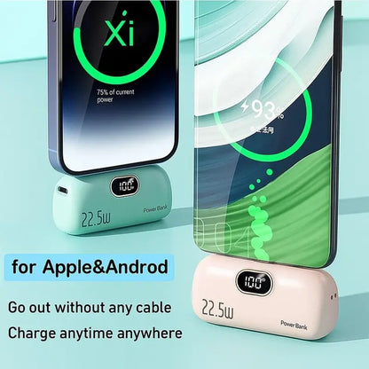 5000mAh Mini 22.5W Portable Charger with Digital Display