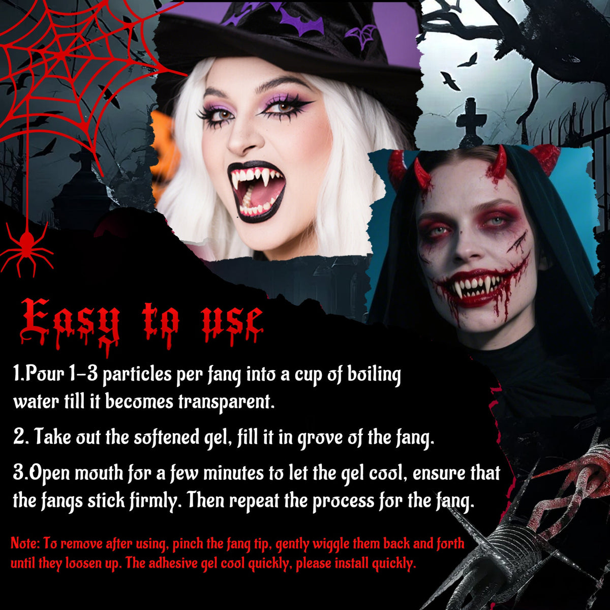 🦷Halloween Vampire Fangs & Elf Ears Set🧛‍♀️