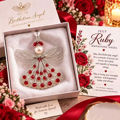 ⏳ 49% Off – 👼handmade Birthstone Angel Wire Ornament |12 Meaningful Birthstone Colors With Keepsake Card ✨