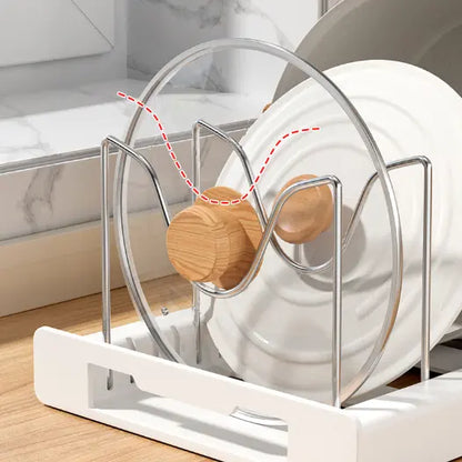 Adjustable 7-Slot Pot Lid & Bakeware Organizer Rack