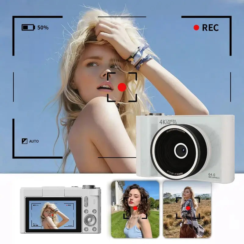 2026 Digital Vlogging Camera with Flip Screen & 32GB SD Card