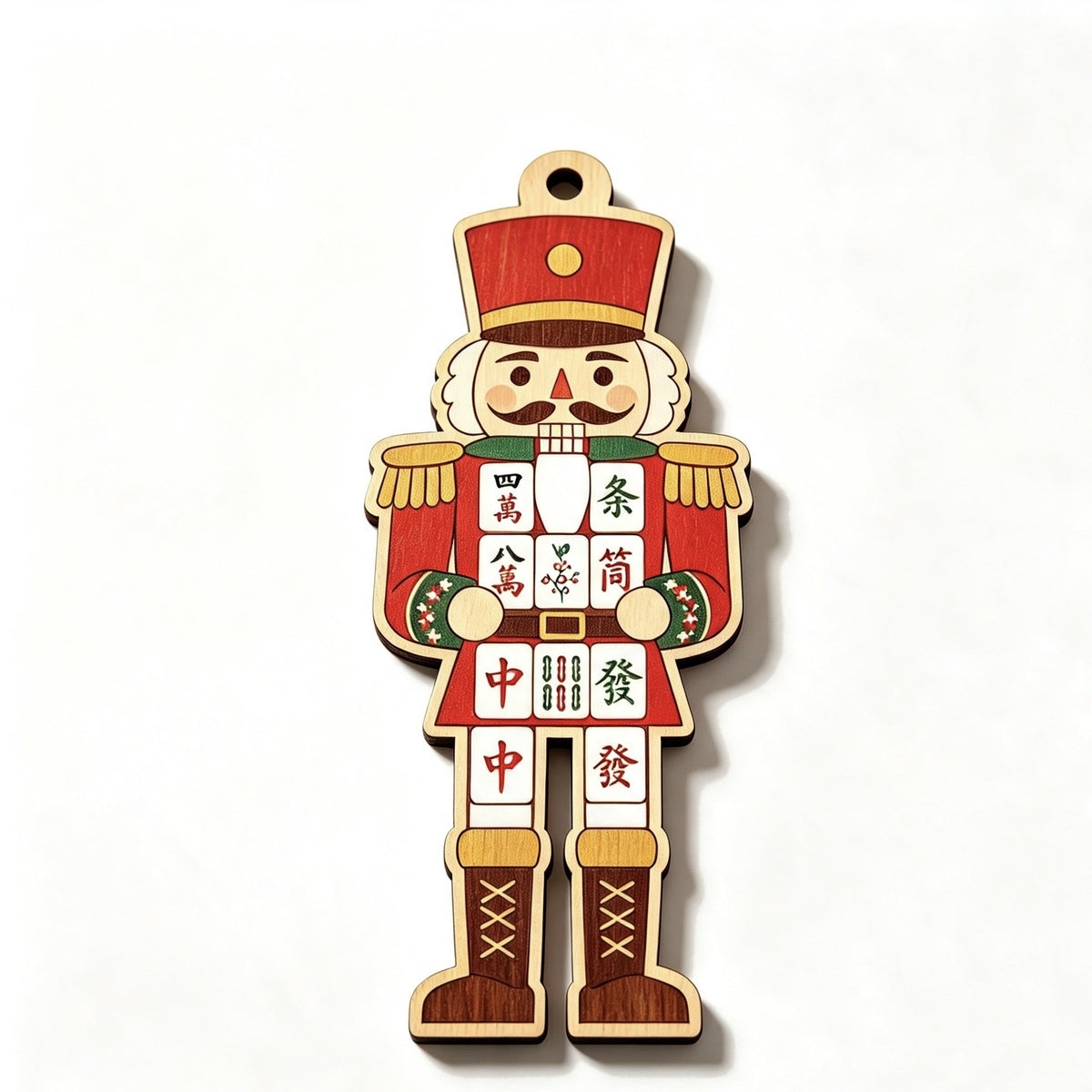 Personalized Mahjong Tiles Christmas Tree Shaped Acrylic Ornament