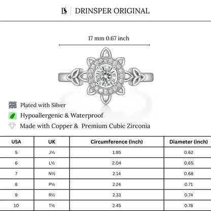 Celtic Floral Birthstone Ring