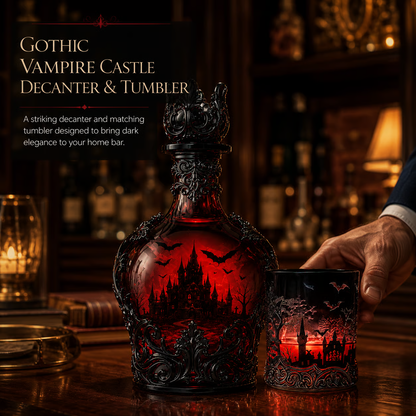 🔥Last Day 49% OFF - 🦇🍺Gothic Vampire Castle Whisky Decanter & Tumbler(📦Buy 2 Free Shipping) - Gothic Bottl🎁