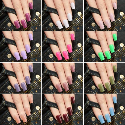 24 Color 576 Pcs Glossy Press-On Nails Set