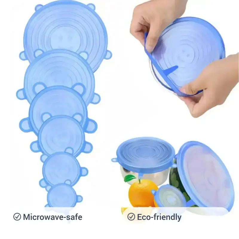 Reusable Stretch Silicone Bowl Lids (6-Pack)