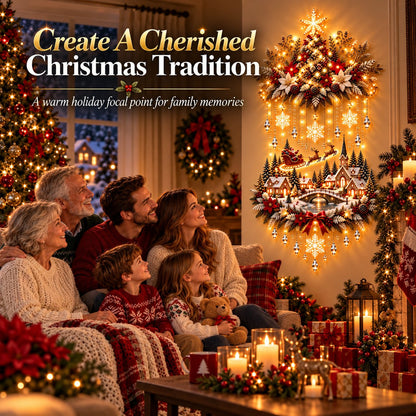 🎄 Illuminated Christmas Village Wall Hanging – Warm LED Christmas Wall Decor for Home✨️