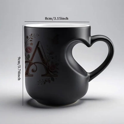 Rose Gold Floral Initial Color-Changing Magic Mug