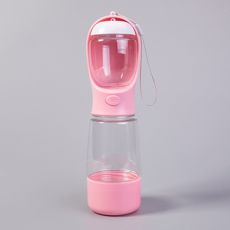 3-in-1 Leak-Proof Pet Travel Water Bottle with Food & Poop Bag Storage