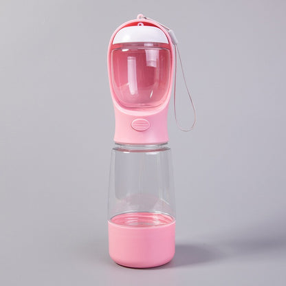 3-in-1 Leak-Proof Pet Travel Water Bottle with Food & Poop Bag Storage