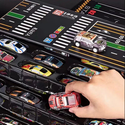 48 Mini Pull Back Cars with Built In Garage Set
