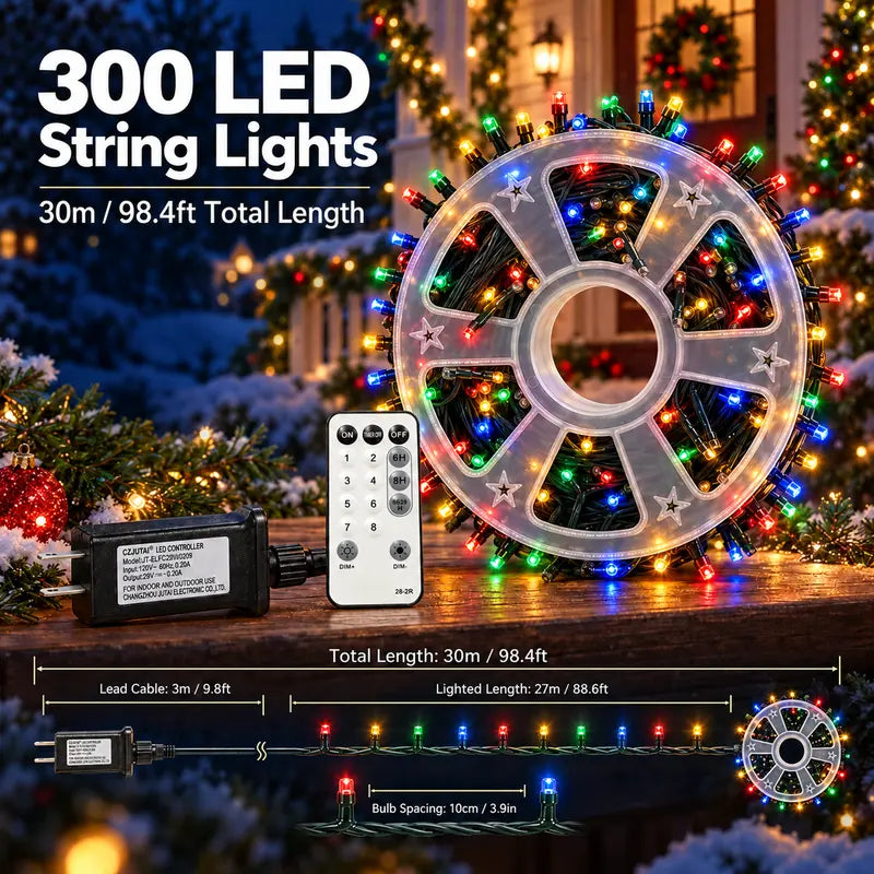 Fairy String Lights, 8 Modes, Timer, Remote - Christmas & Party Decor