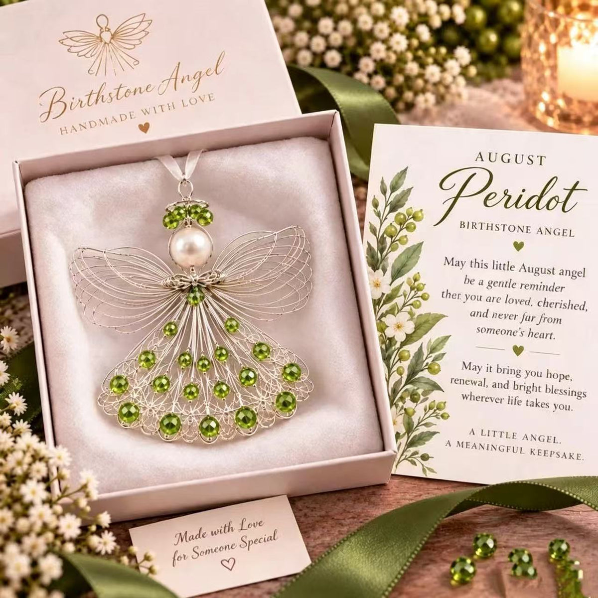 ⏳ 49% Off – 👼handmade Birthstone Angel Wire Ornament |12 Meaningful Birthstone Colors With Keepsake Card ✨