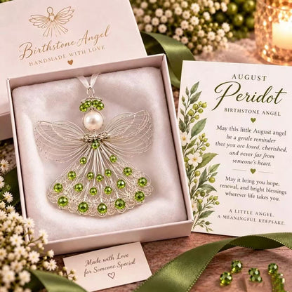 ⏳ 49% Off – 👼handmade Birthstone Angel Wire Ornament |12 Meaningful Birthstone Colors With Keepsake Card ✨