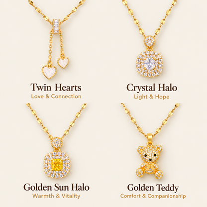14K Gold-Plated Meaningful Charm Necklace with CZ Accents