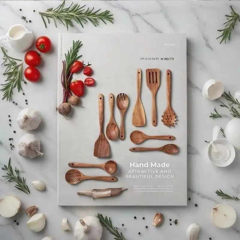 10PCS Natural Wooden Kitchen Utensil Set