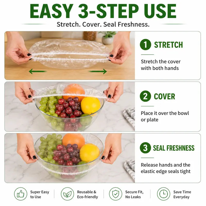 100PCS Disposable Elastic Food Covers