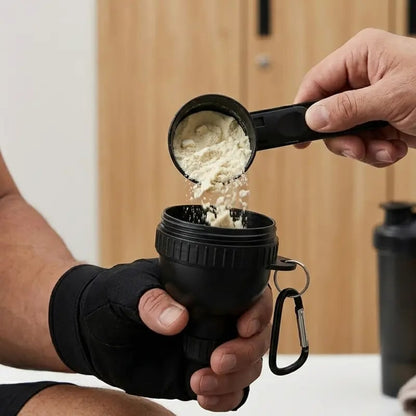💪Gym Essential｜Portable Protein Powder Dispenser Funnel with Carabiner🥤