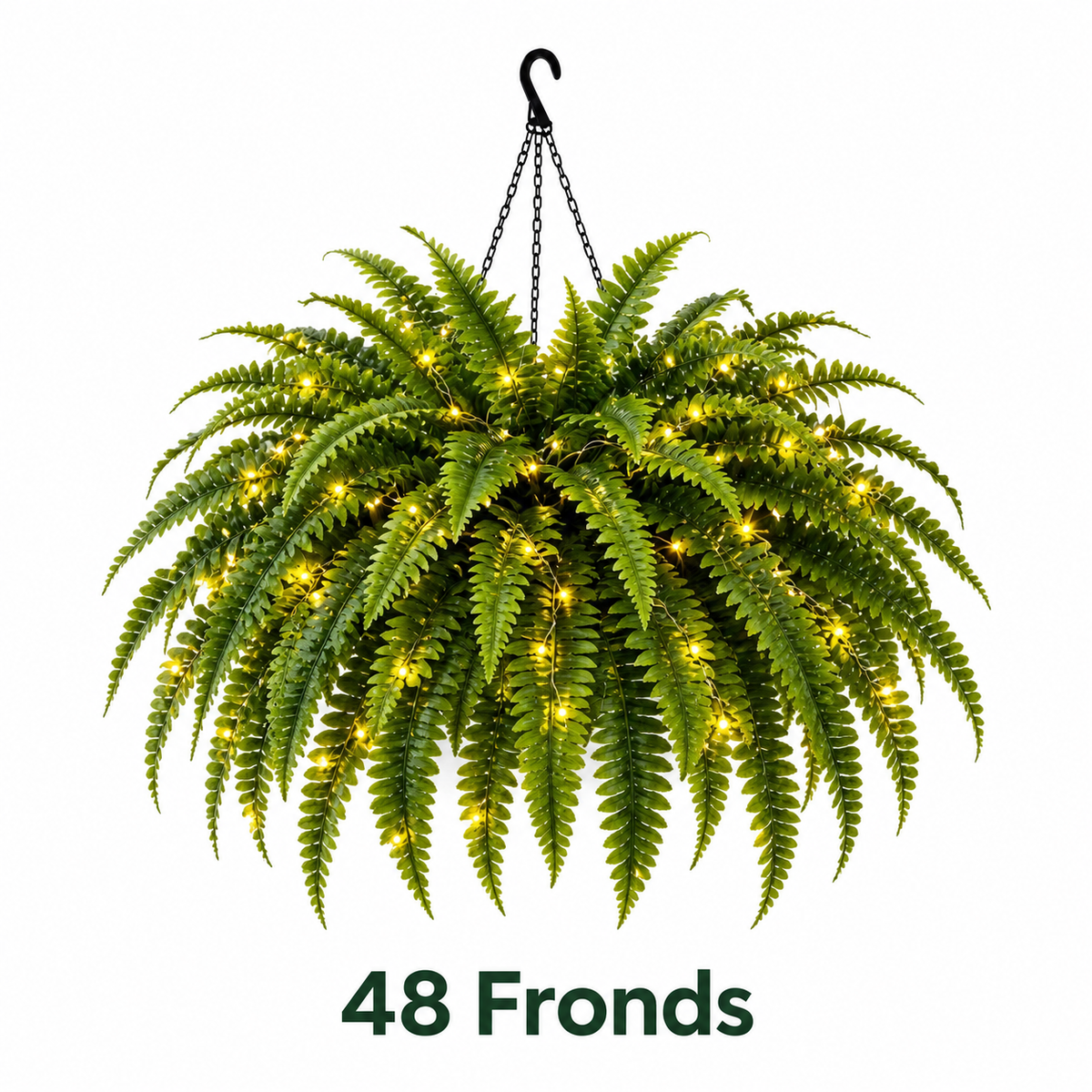 💛Glowing Boston Ferns with Lights – 🌿 Zero Watering, Zero Maintenance