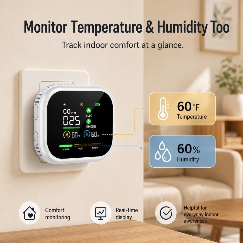 6-in-1 Battery Rotable Air Safety Monitor