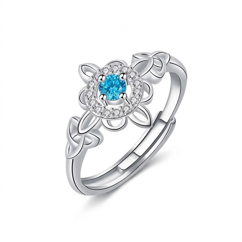 Celtic Floral Birthstone Ring