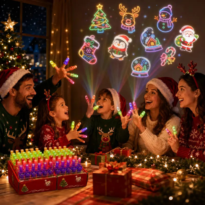 Halloween & Christmas LED Finger Projector Rings