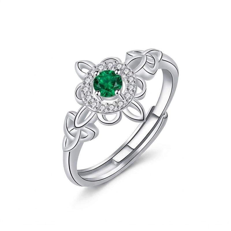Celtic Floral Birthstone Ring