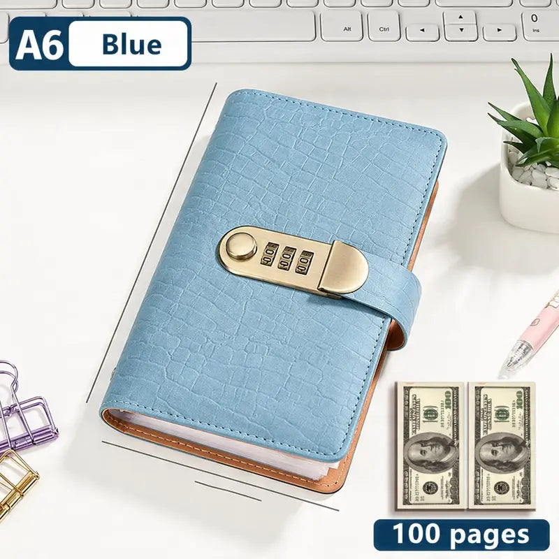 A6 Savings Notebook with 3-Digit Combination Lock