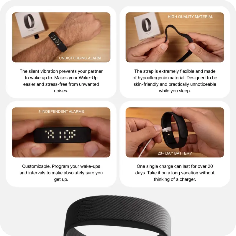 Silent Vibration Alarm Wristband