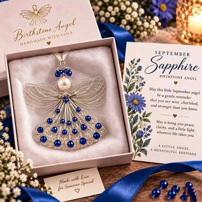 ⏳ 49% Off – 👼handmade Birthstone Angel Wire Ornament |12 Meaningful Birthstone Colors With Keepsake Card ✨