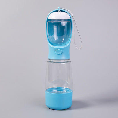 3-in-1 Leak-Proof Pet Travel Water Bottle with Food & Poop Bag Storage