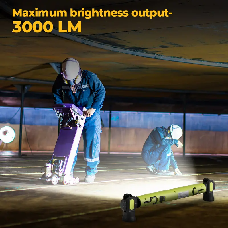 3000LM LED Under Hood Work Light Bar With Magnetic Mount & Rechargeable Battery