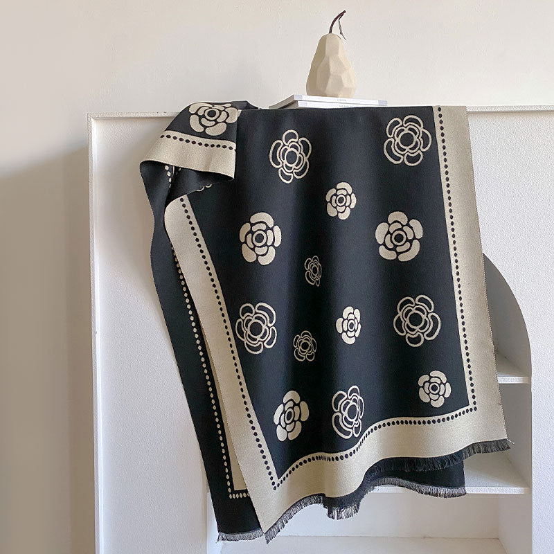 Women’s Reversible Cashmere-Feel Warm Printed Shawl