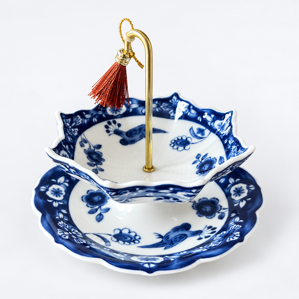 Blue-and-White Umbrella Tea Strainer & Filter Set