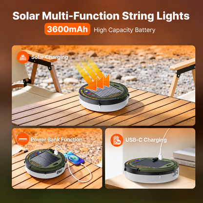 Retractable Solar LED Fairy String Lights