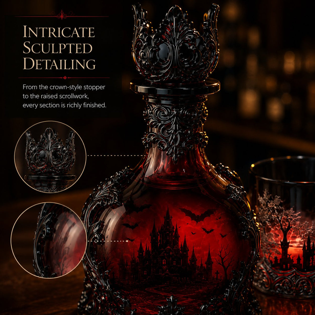 🔥Last Day 49% OFF - 🦇🍺Gothic Vampire Castle Whisky Decanter & Tumbler(📦Buy 2 Free Shipping) - Gothic Bottl🎁