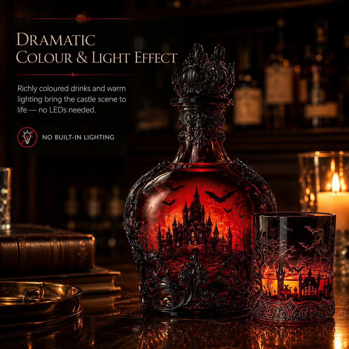 🔥Last Day 49% OFF - 🦇🍺Gothic Vampire Castle Whisky Decanter & Tumbler(📦Buy 2 Free Shipping) - Gothic Bottl🎁