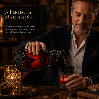 🔥Last Day 49% OFF - 🦇🍺Gothic Vampire Castle Whisky Decanter & Tumbler(📦Buy 2 Free Shipping) - Gothic Bottl🎁