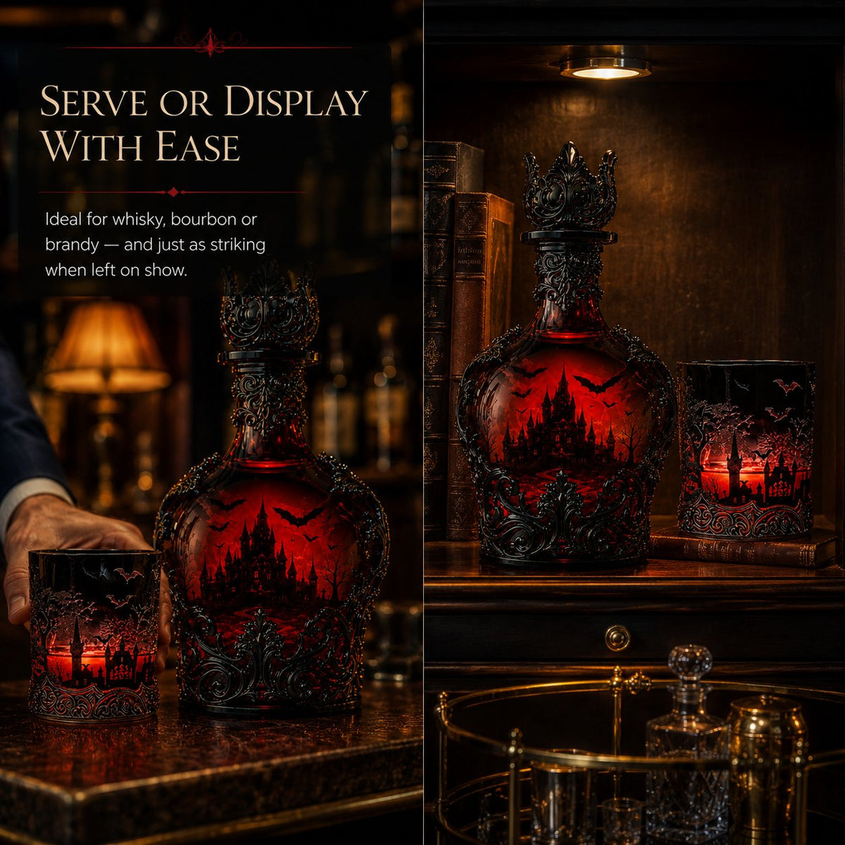 🔥Last Day 49% OFF - 🦇🍺Gothic Vampire Castle Whisky Decanter & Tumbler(📦Buy 2 Free Shipping) - Gothic Bottl🎁