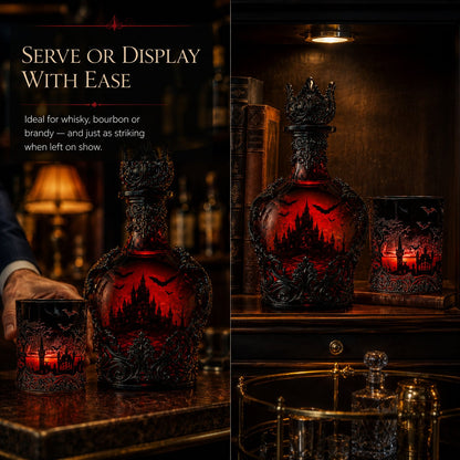 🔥Last Day 49% OFF - 🦇🍺Gothic Vampire Castle Whisky Decanter & Tumbler(📦Buy 2 Free Shipping) - Gothic Bottl🎁