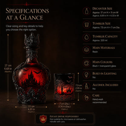 🔥Last Day 49% OFF - 🦇🍺Gothic Vampire Castle Whisky Decanter & Tumbler(📦Buy 2 Free Shipping) - Gothic Bottl🎁