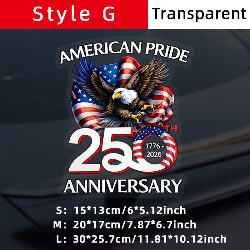 Patriotic 250th Anniversary God Bless America Eagle 1776–2026 Car Window Decal