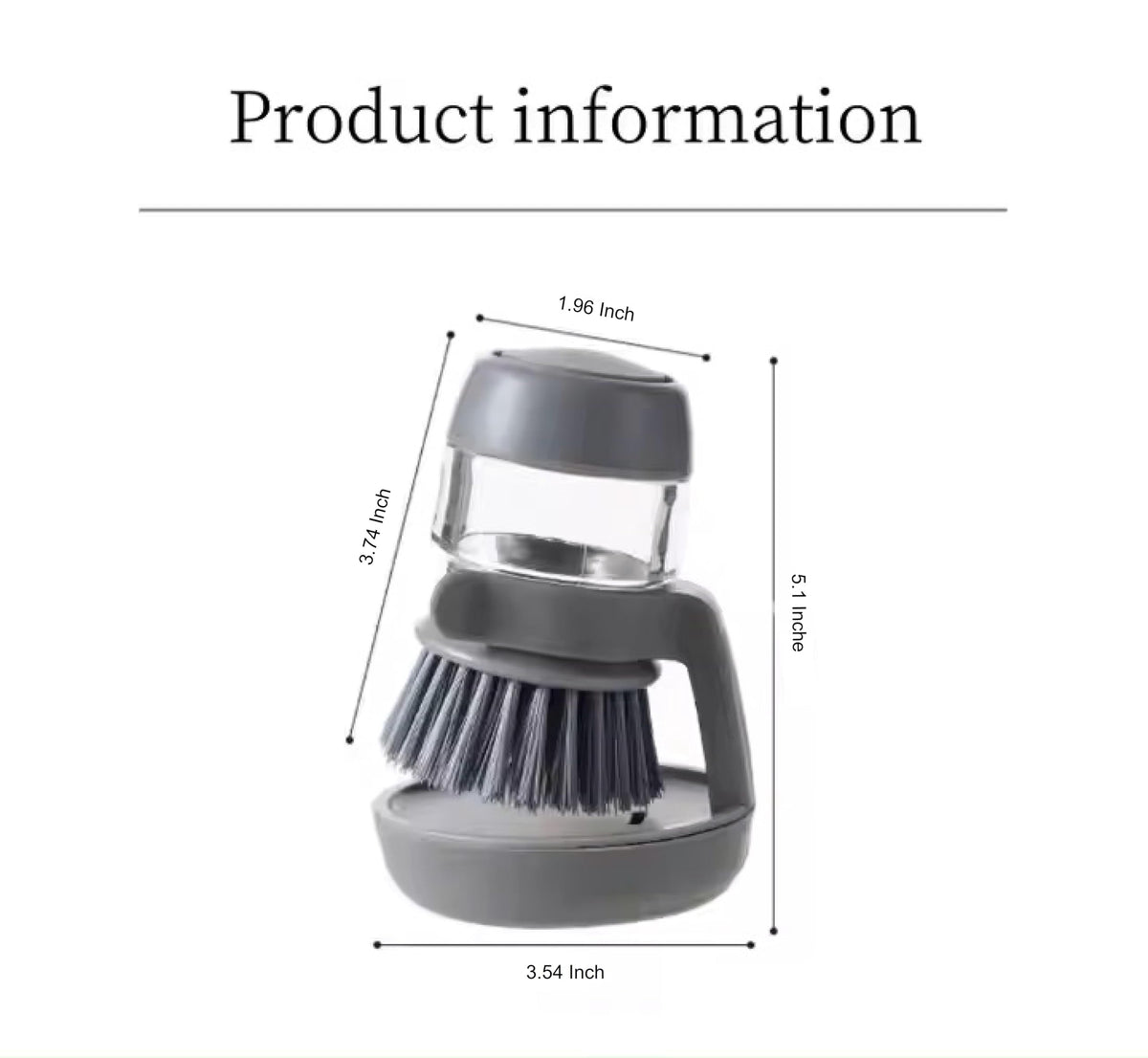 Soap Dispensing Palm Dish Brush With Storage Bracket