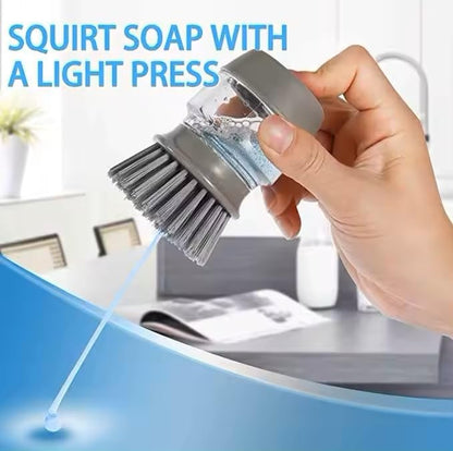 Soap Dispensing Palm Dish Brush With Storage Bracket