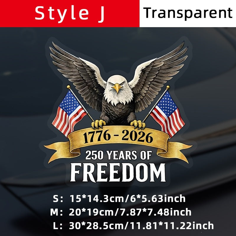 Patriotic 250th Anniversary God Bless America Eagle 1776–2026 Car Window Decal
