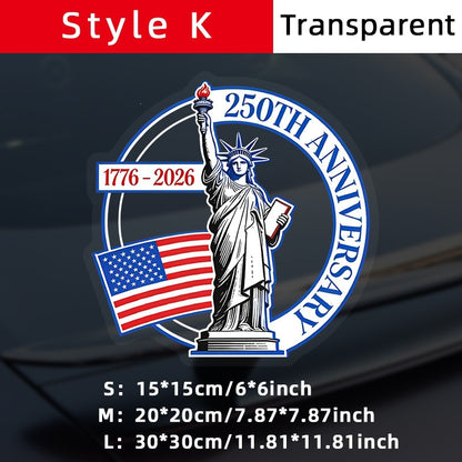 Patriotic 250th Anniversary God Bless America Eagle 1776–2026 Car Window Decal