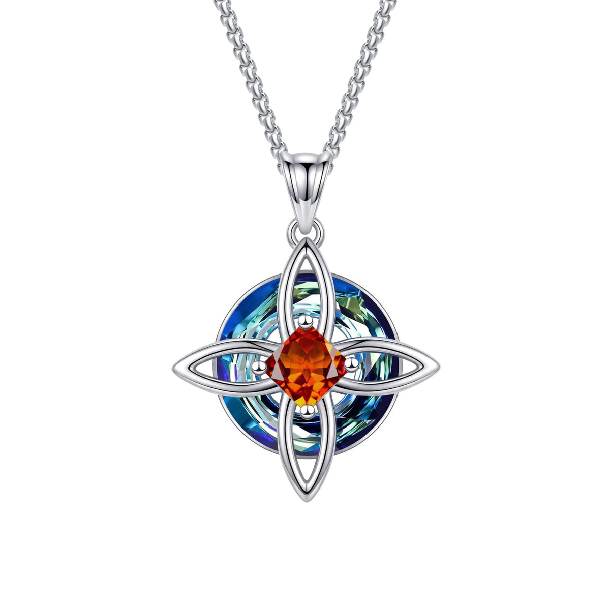 12-Color Birthstone Celtic Knot Necklace