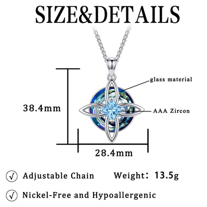 12-Color Birthstone Celtic Knot Necklace