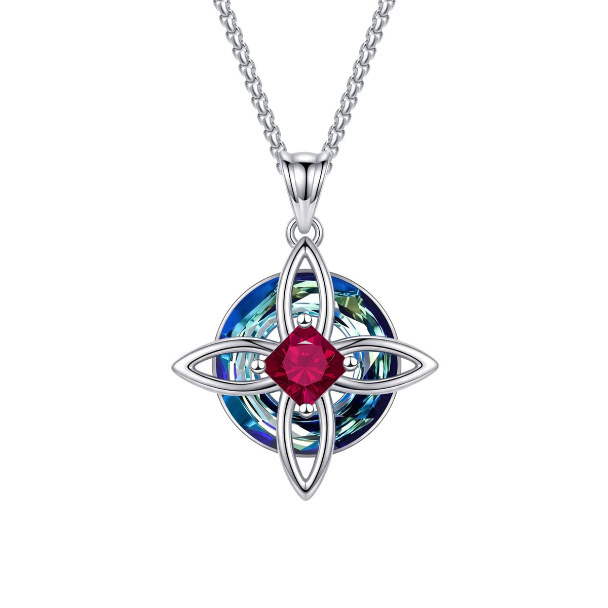 12-Color Birthstone Celtic Knot Necklace