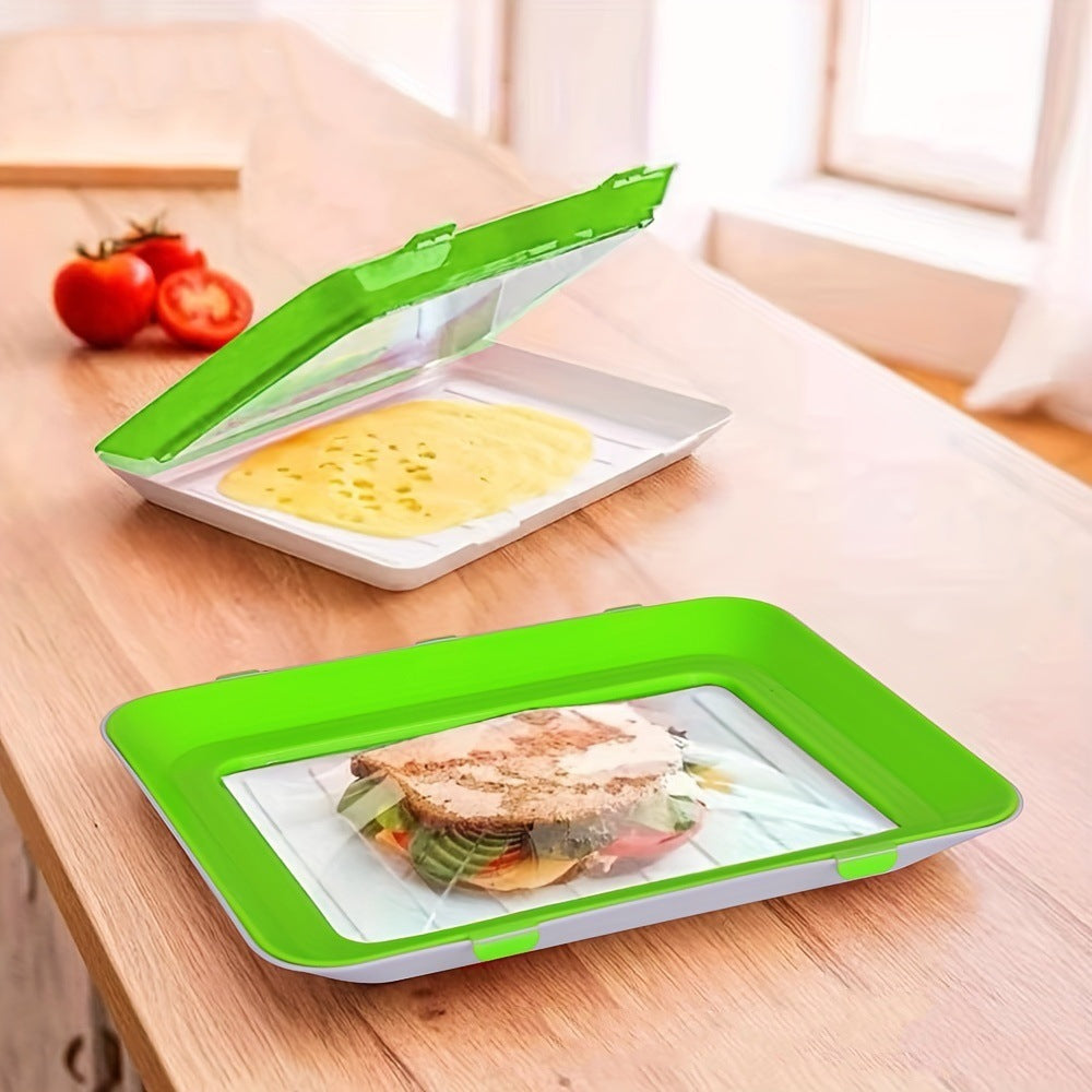 Stackable Vacuum Fresh-Keeping Tray – Space-Saving Food Storage Box